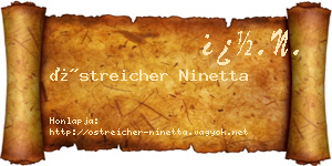 Östreicher Ninetta névjegykártya